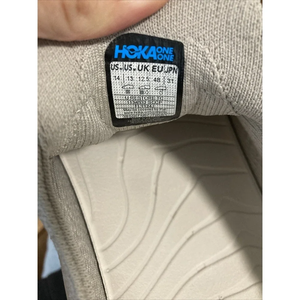 Hoka Restore TC Men's Size 13 Ivory Stucco/Putty Slip-on Shoes‎ NEW